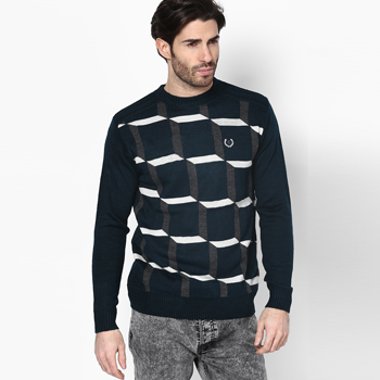 Navy Blue Round Neck Sweater